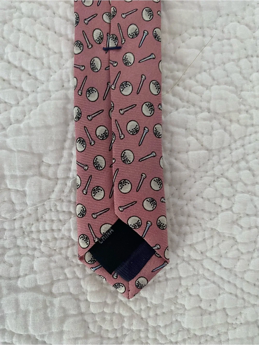 Izod Tie Pink Golf Print Silk